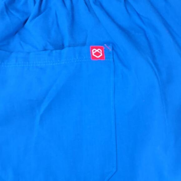 Red Panda Unisex Straight Leg Elastic Waist Drawstring Scrub Pant Royal Blue 3XL - Picture 9 of 10